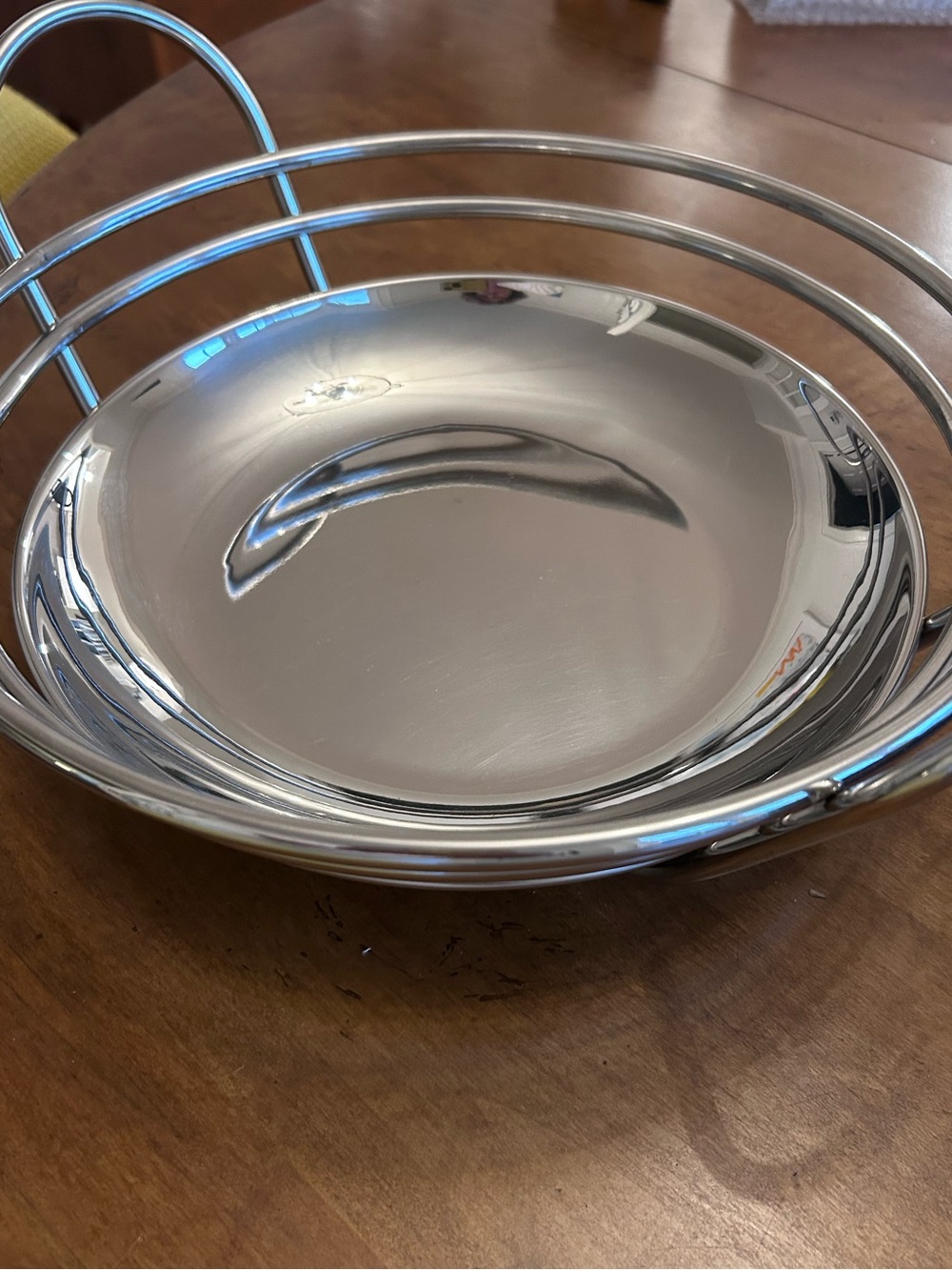 DeAgostini Stainless Steel Bread Basket / Fruit Bowl, Mid Century